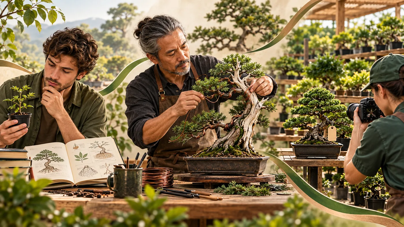 Principiante, appassionato esperto e coltivatrice di bonsai